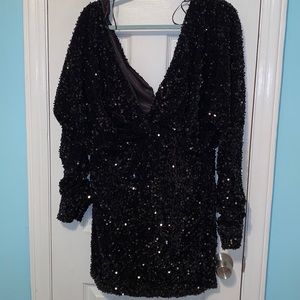 Fashion Nova One and Only Sequin Mini Dress in Black. Size Xtra Large.